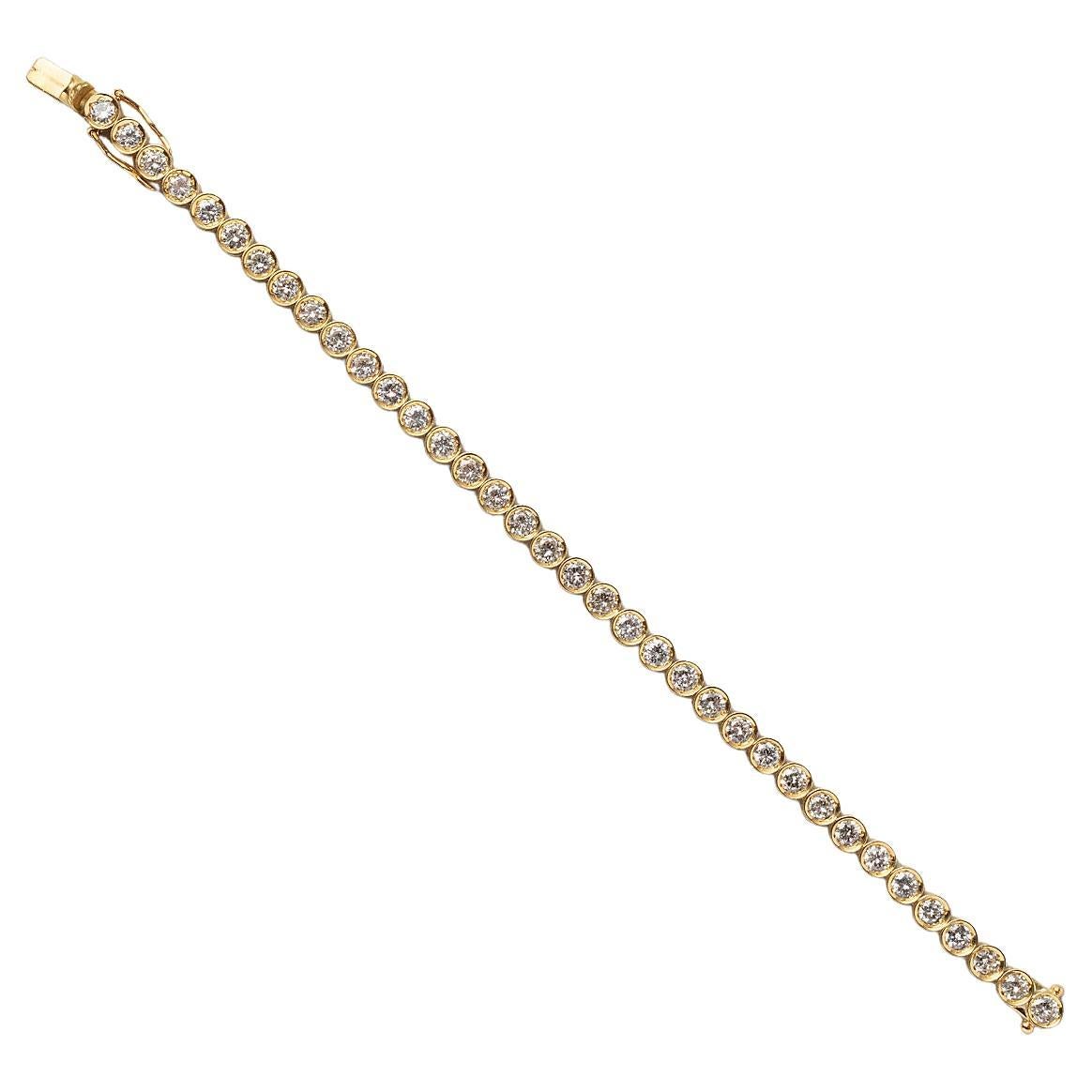 Gold and Diamond Tennis Bracelet