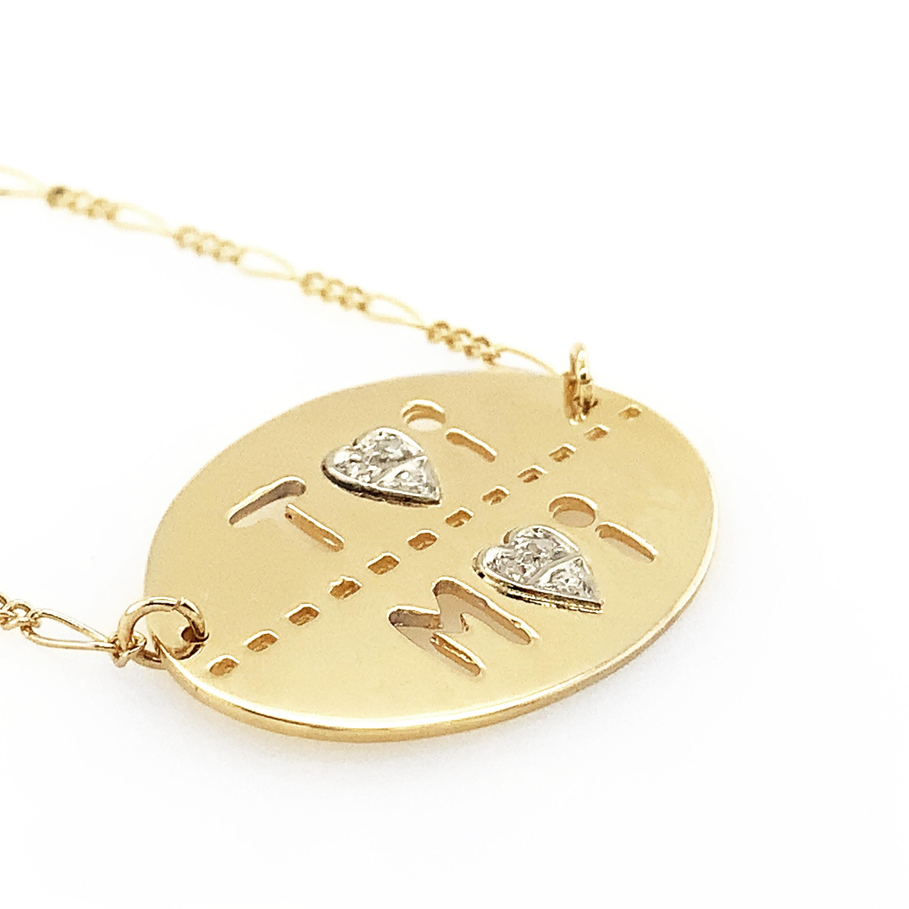 Toi et Moi Halskette aus Gold und Diamanten für Damen oder Herren im Angebot