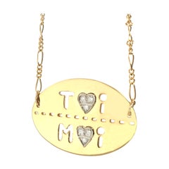 Gold and Diamond Toi et Moi Necklace