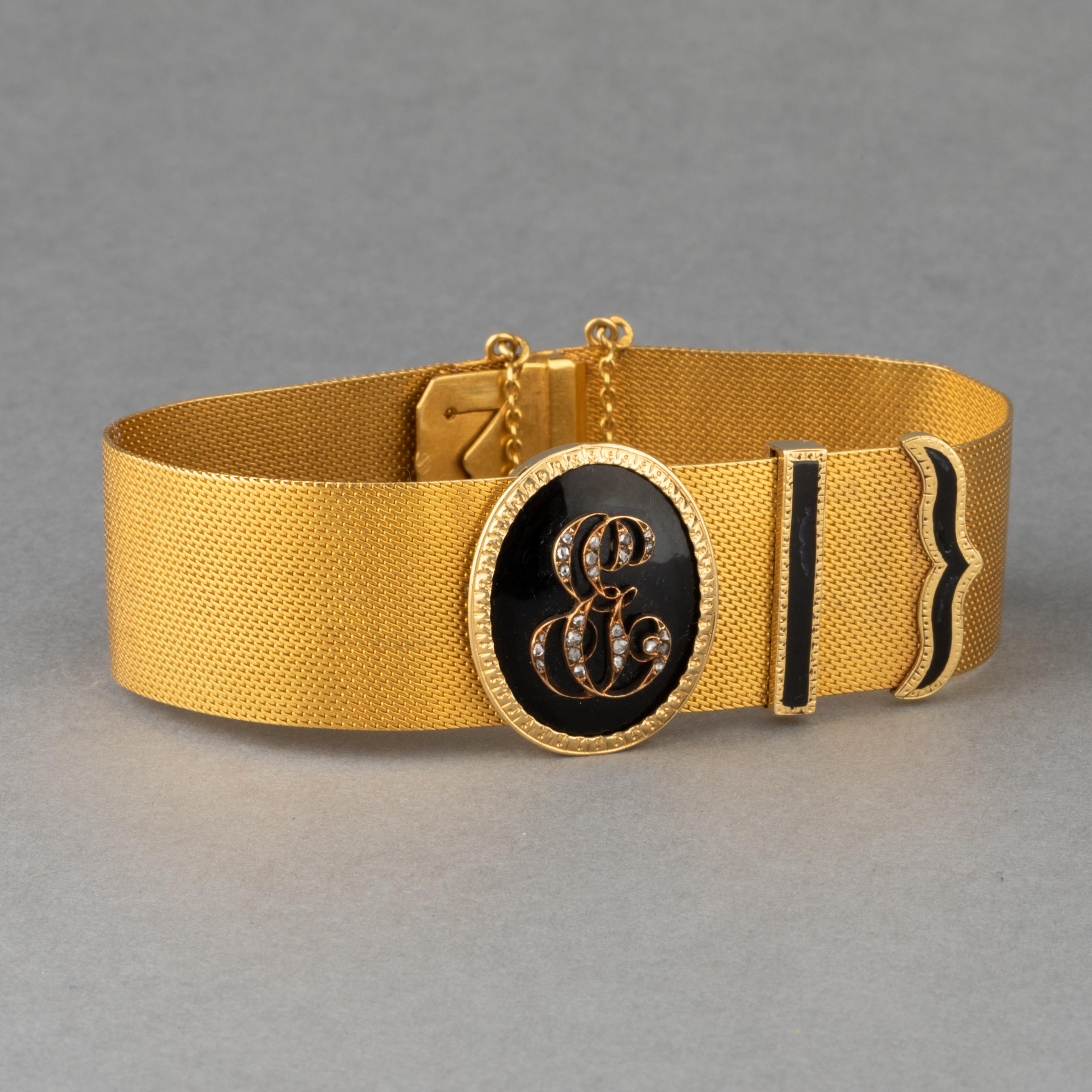 Antikes Napoleon III.-Gürtelarmband aus Gold und Diamanten 6