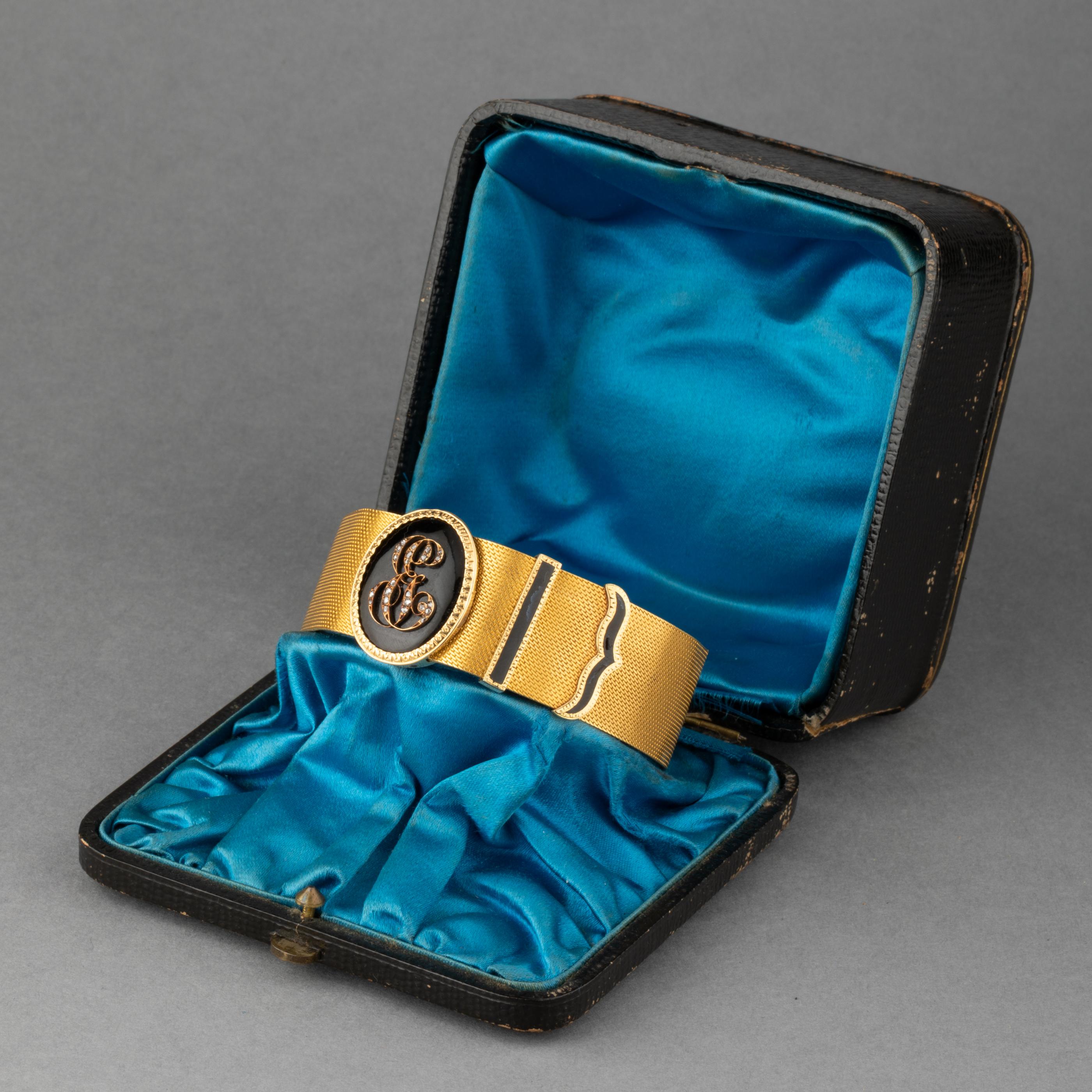 Antikes Napoleon III.-Gürtelarmband aus Gold und Diamanten Damen