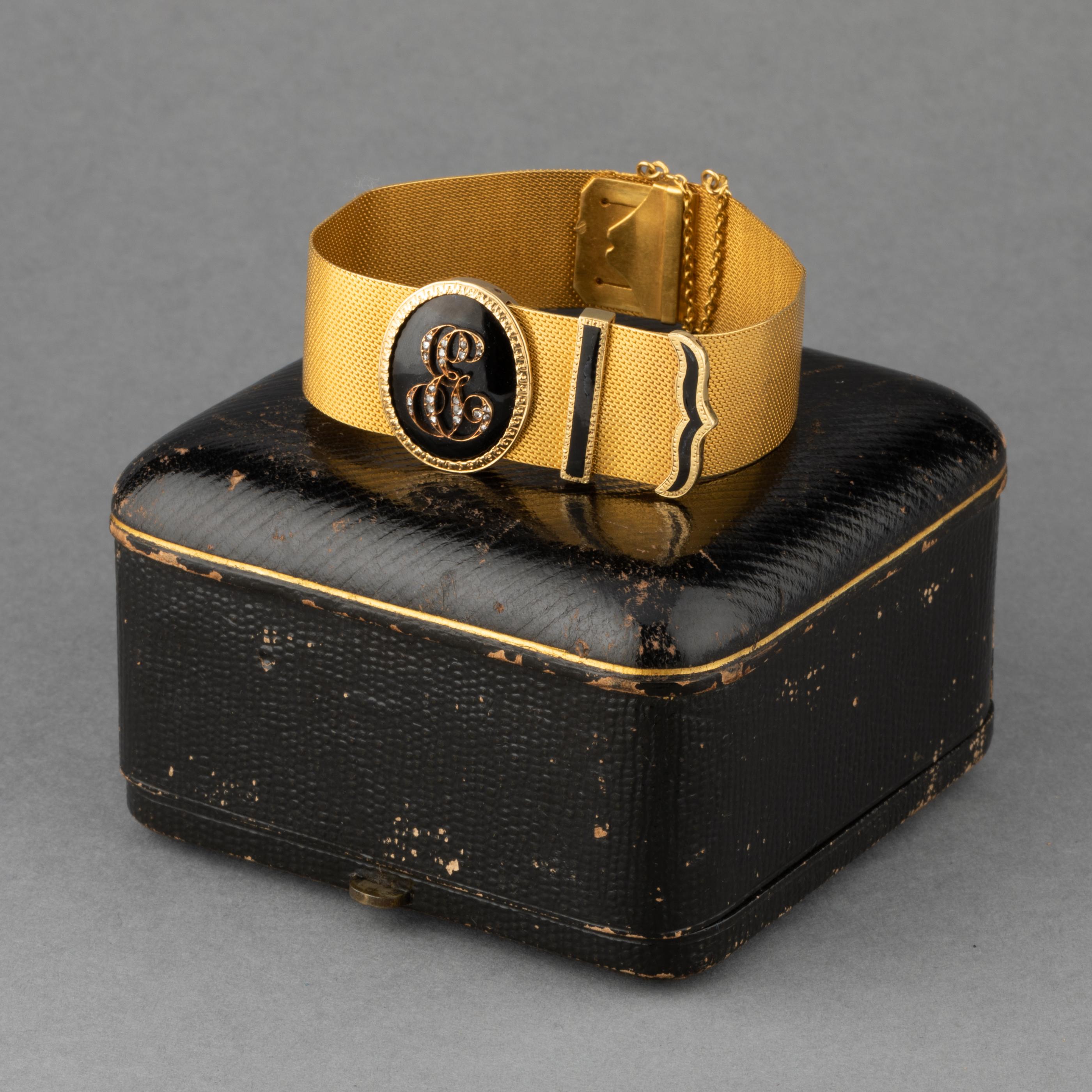 Antikes Napoleon III.-Gürtelarmband aus Gold und Diamanten 1