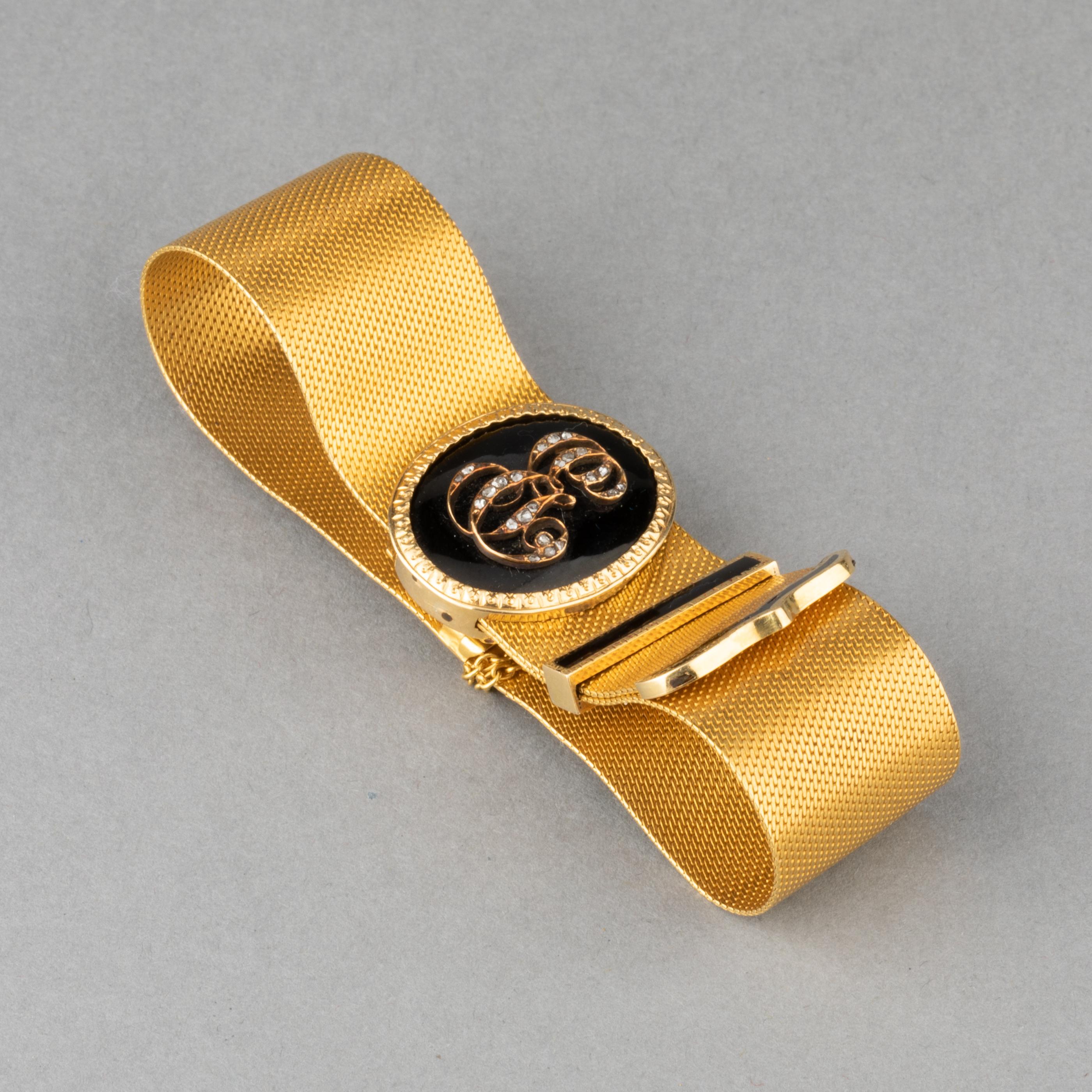 Antikes Napoleon III.-Gürtelarmband aus Gold und Diamanten 2