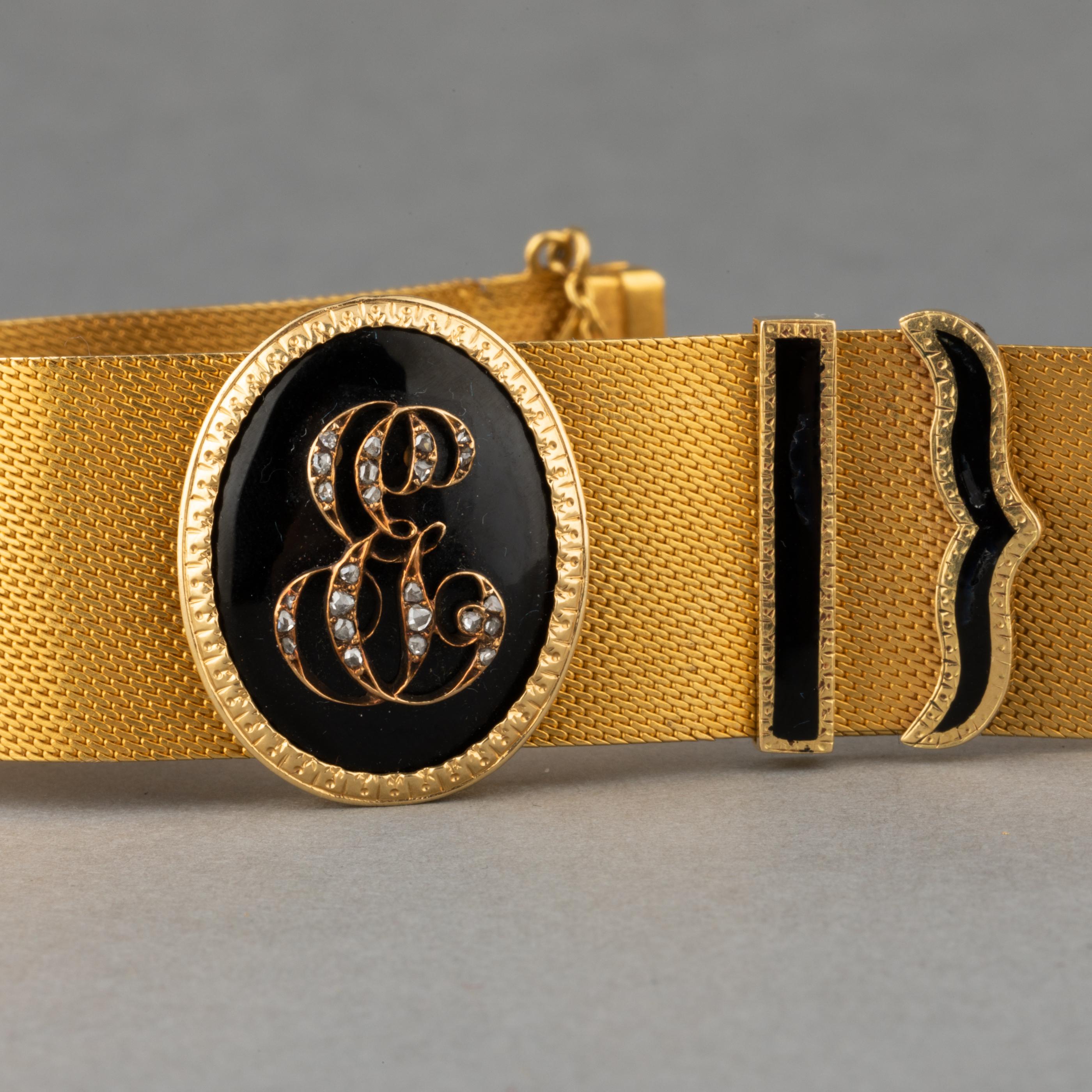 Antikes Napoleon III.-Gürtelarmband aus Gold und Diamanten 4