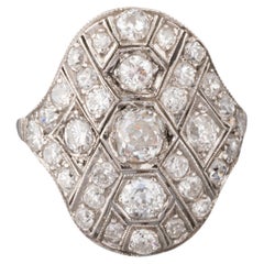 Gold and Diamonds French Art Deco Ring