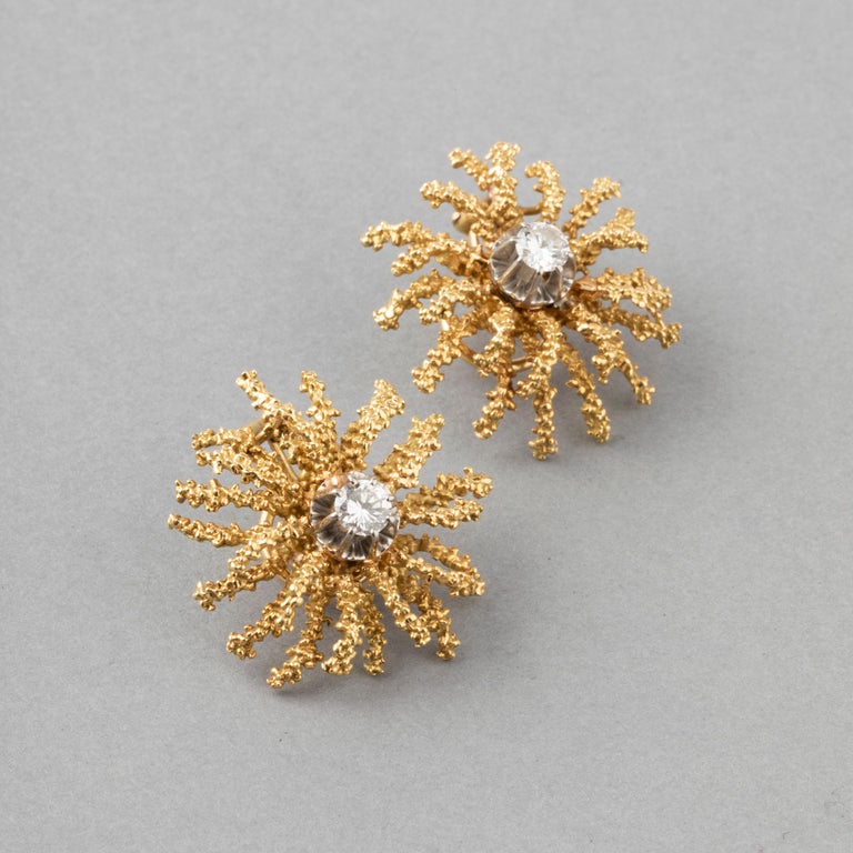 Gold and Diamonds French Fashion Earrings For Sale (Free Shipping) at