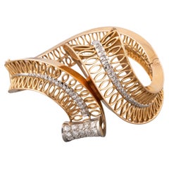 Gold and Diamonds French Retro Bracelet