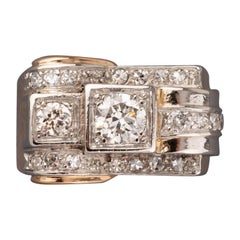 Französischer Tank-Ring aus Gold und Diamanten