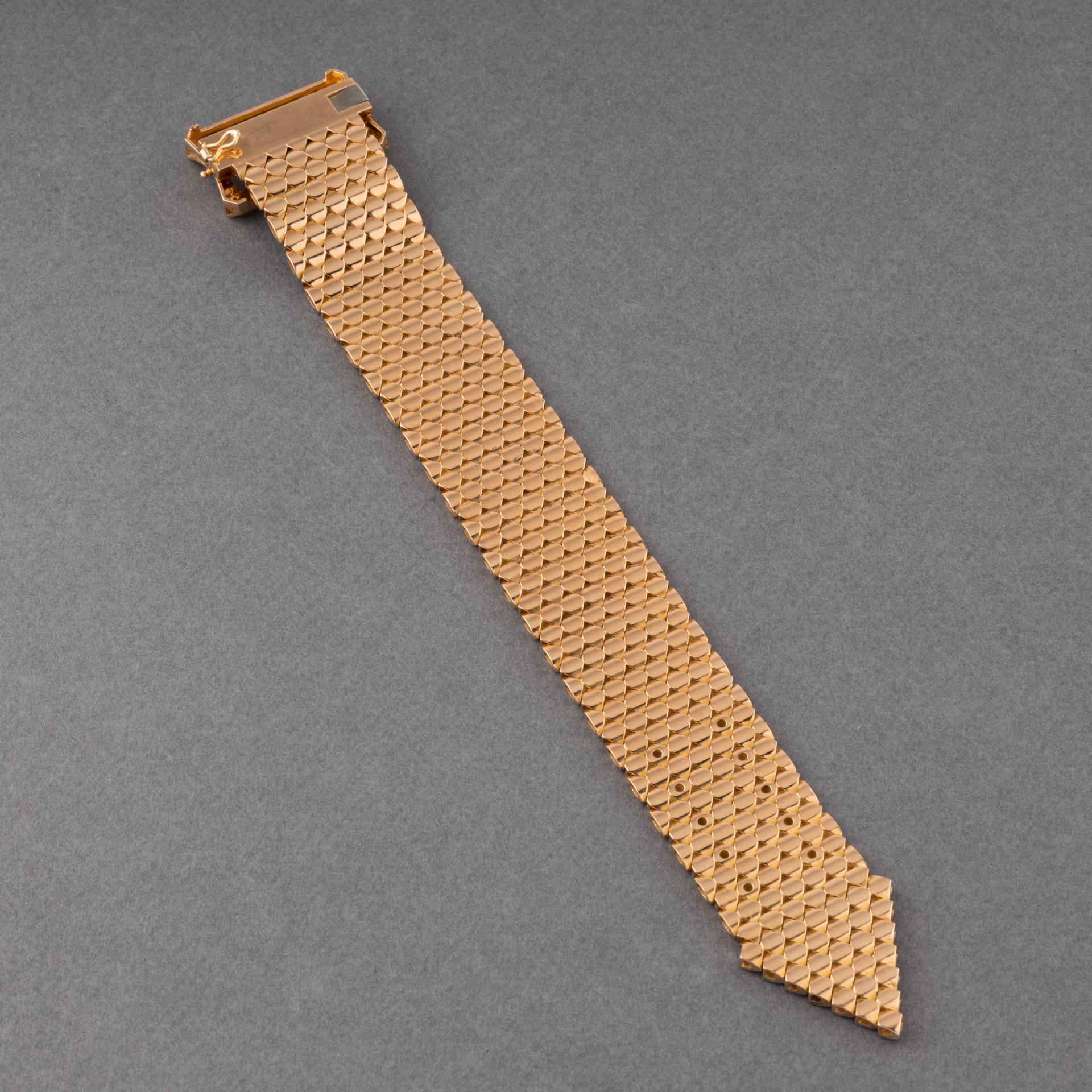 Women's Gold and Diamonds French Vintage Belt Bracelet For Sale