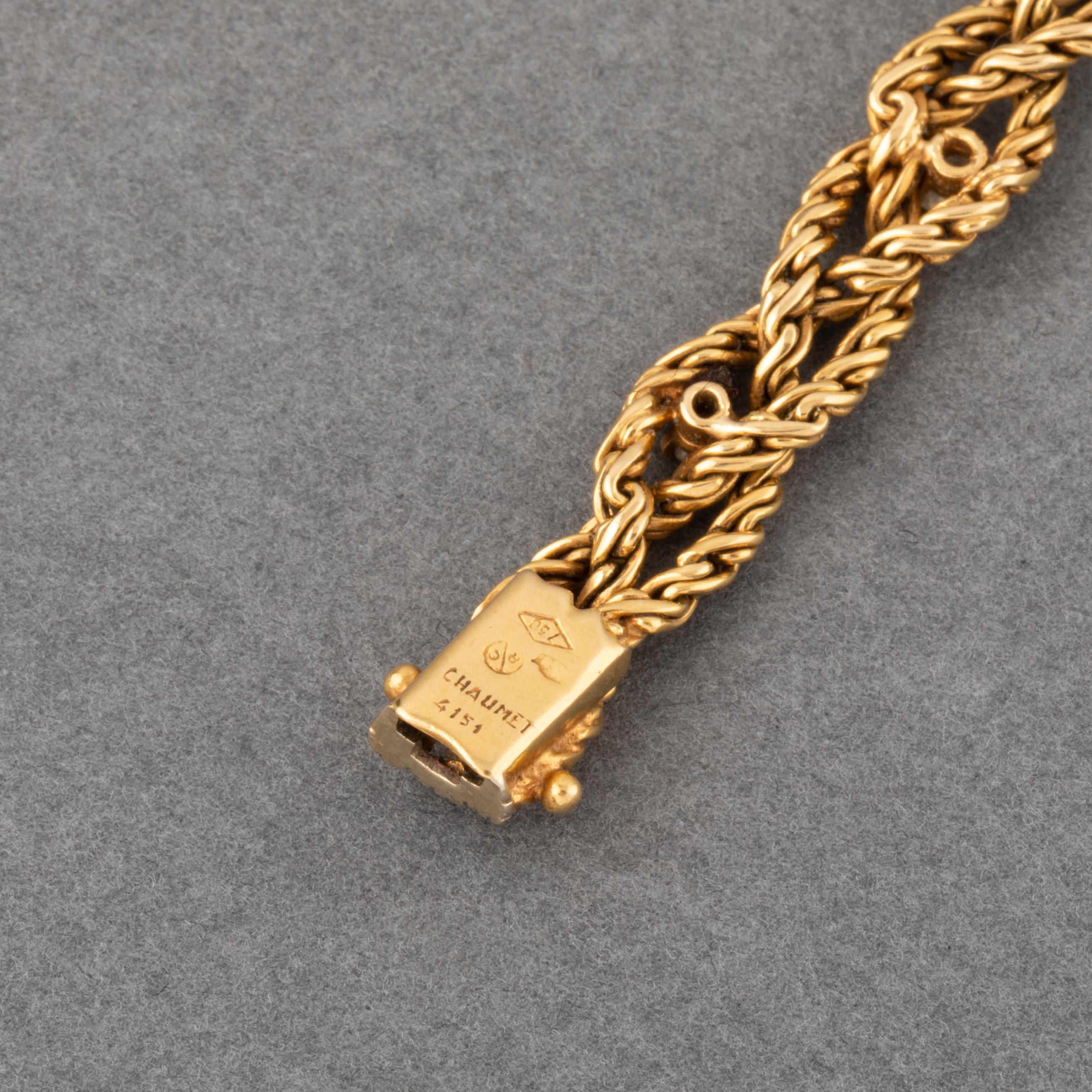 Women's Gold and Diamonds French Vintage Bracelet by Chaumet For Sale