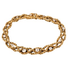 Gold and Diamonds French Vintage Bracelet by Chaumet