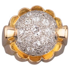 Französischer Vintage-Ring aus Gold und Diamanten
