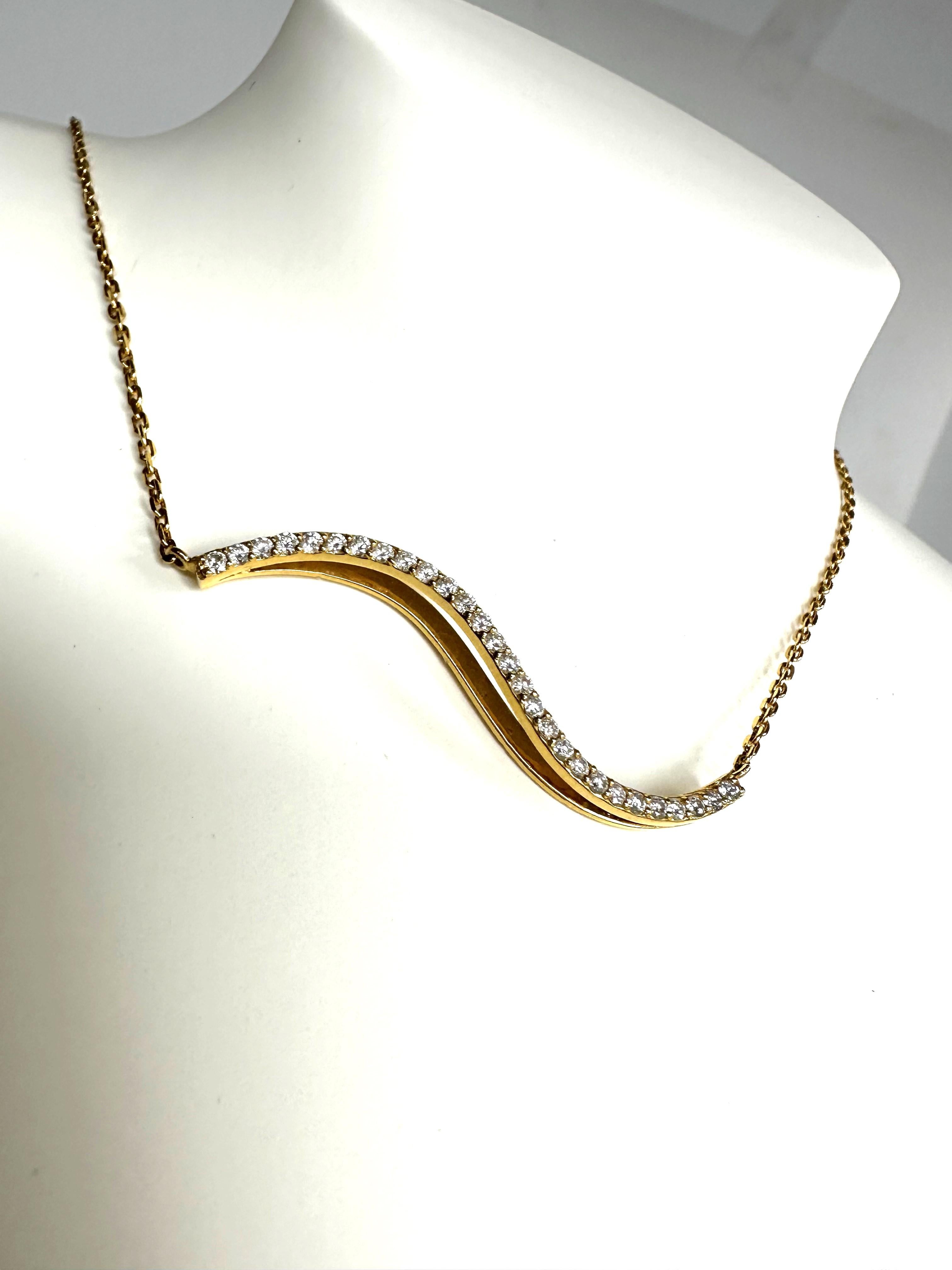 Gold and Diamonds Necklace In New Condition For Sale In Cascais, Lisboa