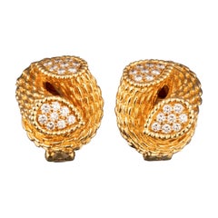 Gold and Diamonds Vintage Boucheron Clip Earrings