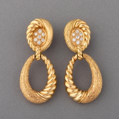 Gold and Diamonds Vintage Clip Earrings
