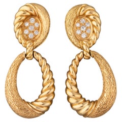 Gold and Diamonds Vintage Clip Earrings