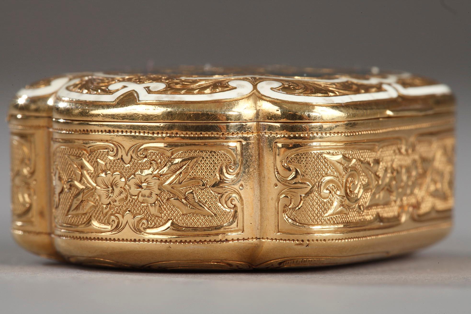 Gold and Enamel Box, Late 19th Century For Sale 2