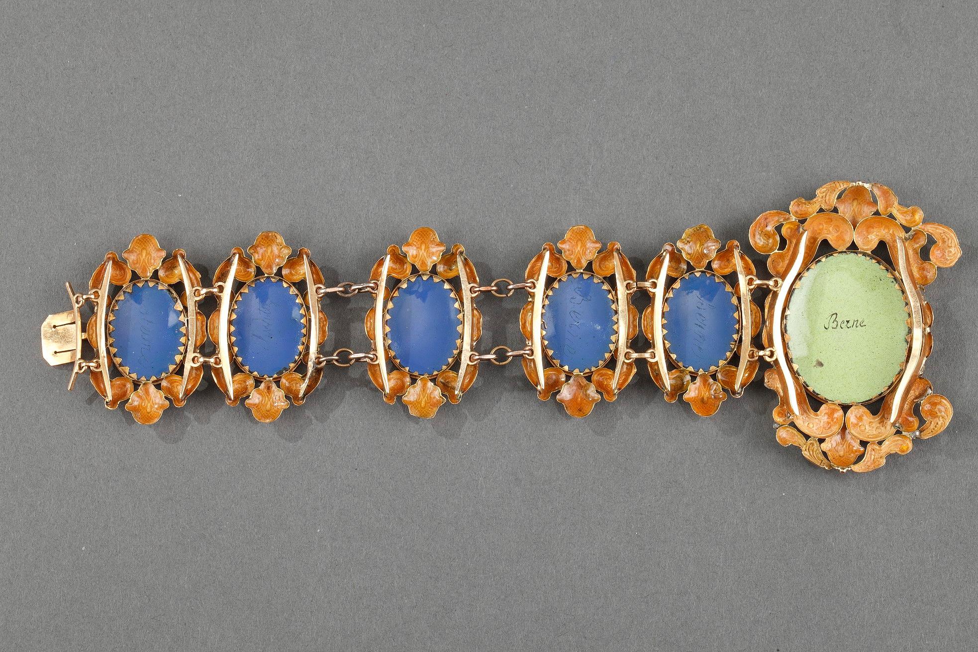 Gold and Enamel Bracelet, Mid-19th Century For Sale 13