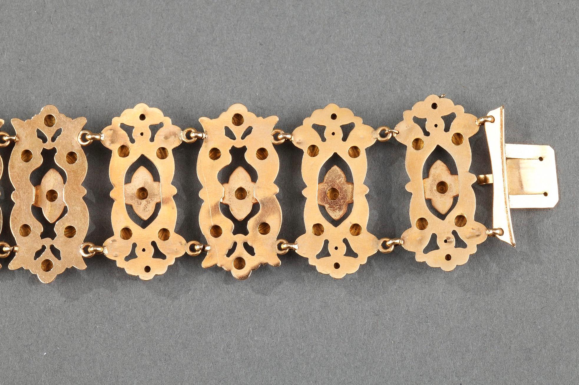 Bracelet en or et émail, XIXe siècle en vente 7