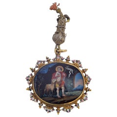 Gold and Enamel Devotional Pendant or Reliquary, Mallorca School, Spain