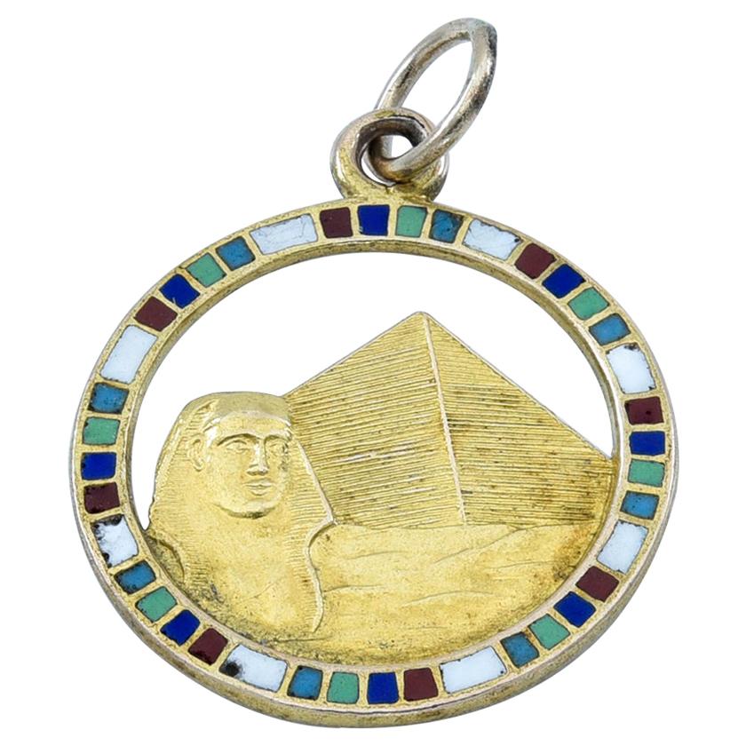 Gold and Enamel Egyptian Revival Charm