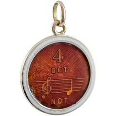 Antique Gold and Enamel Forget Me Not Charm