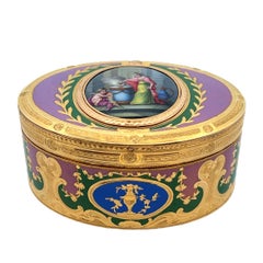 Caja de rapé alemana de oro y esmalte