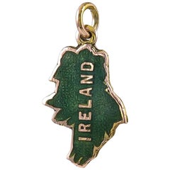 Antique Gold and Enamel Ireland Charm