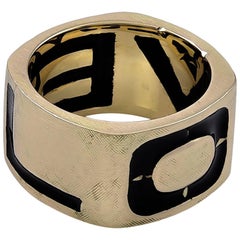 Gold and Enamel "LOVE" Ring