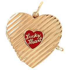 Vintage Gold and Enamel Lucky Heart Locket