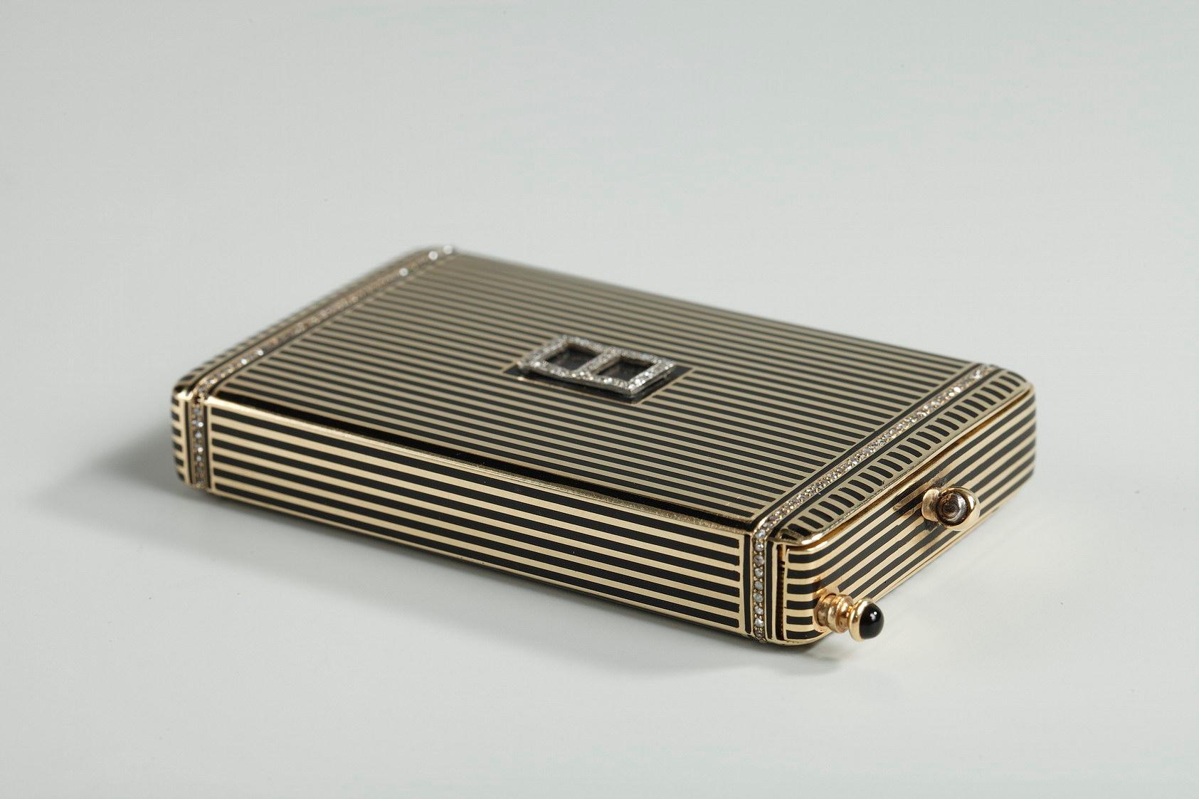 Minaudière Art Déco en or et émail, 1920-1930 Bon état à Paris, FR