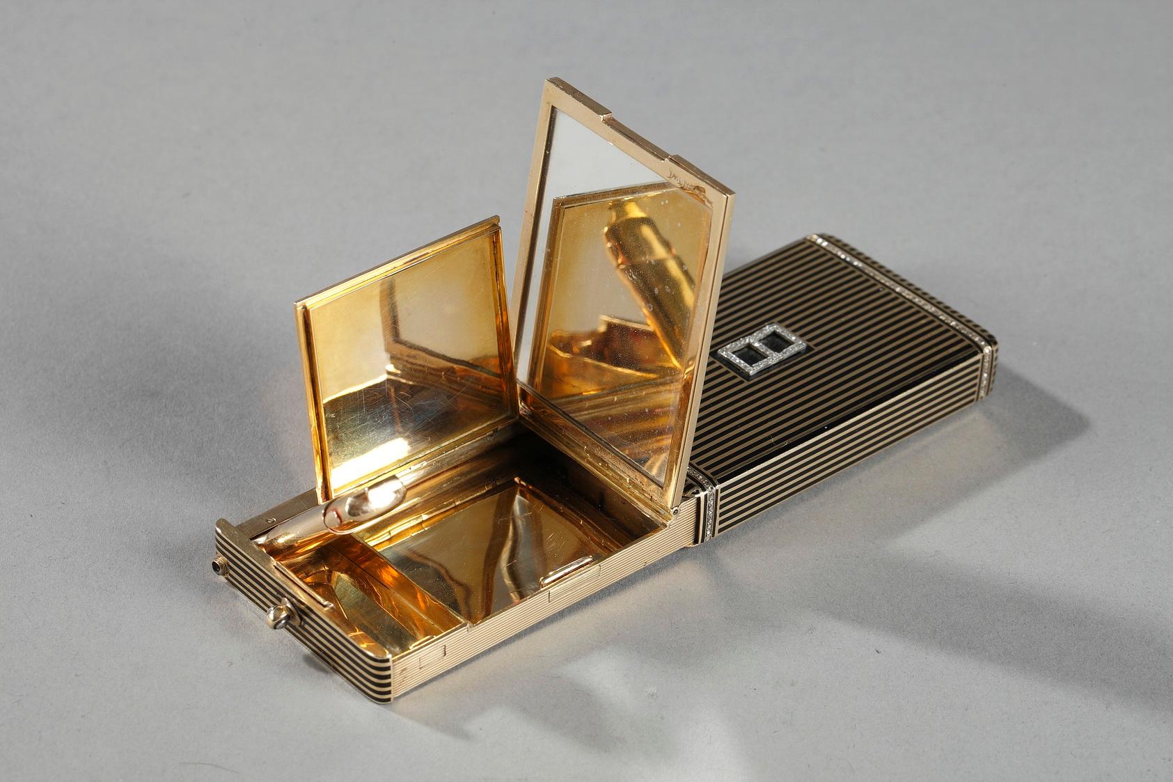  Minaudière Art Déco en or et émail, 1920-1930 Unisexe 