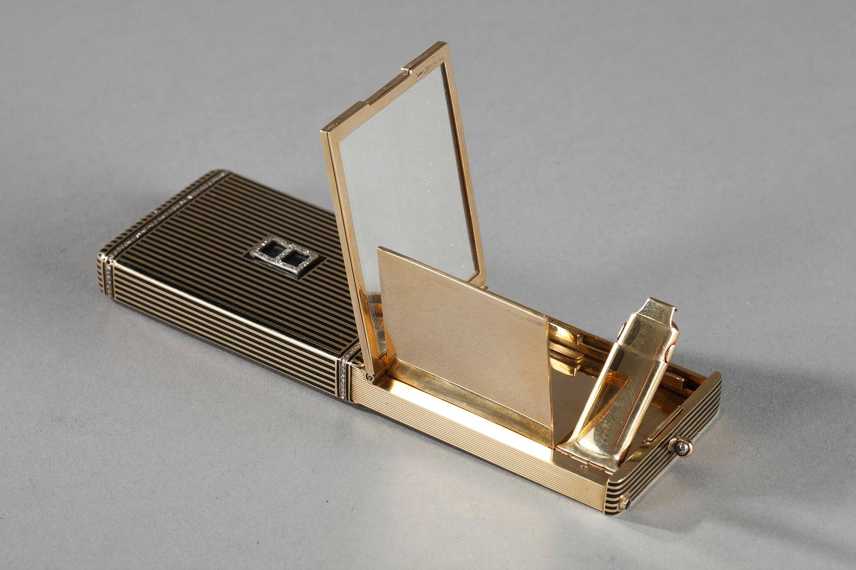 Minaudière Art Déco en or et émail, 1920-1930 1