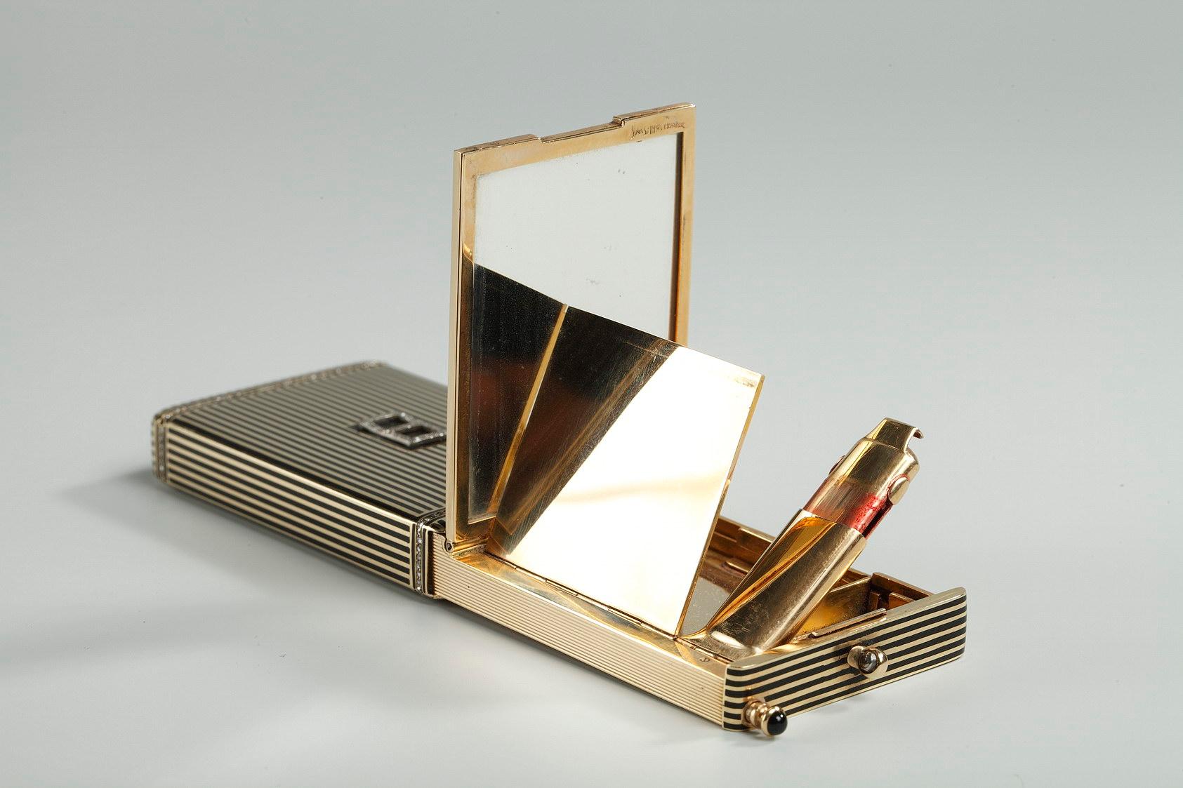 Minaudière Art Déco en or et émail, 1920-1930 2