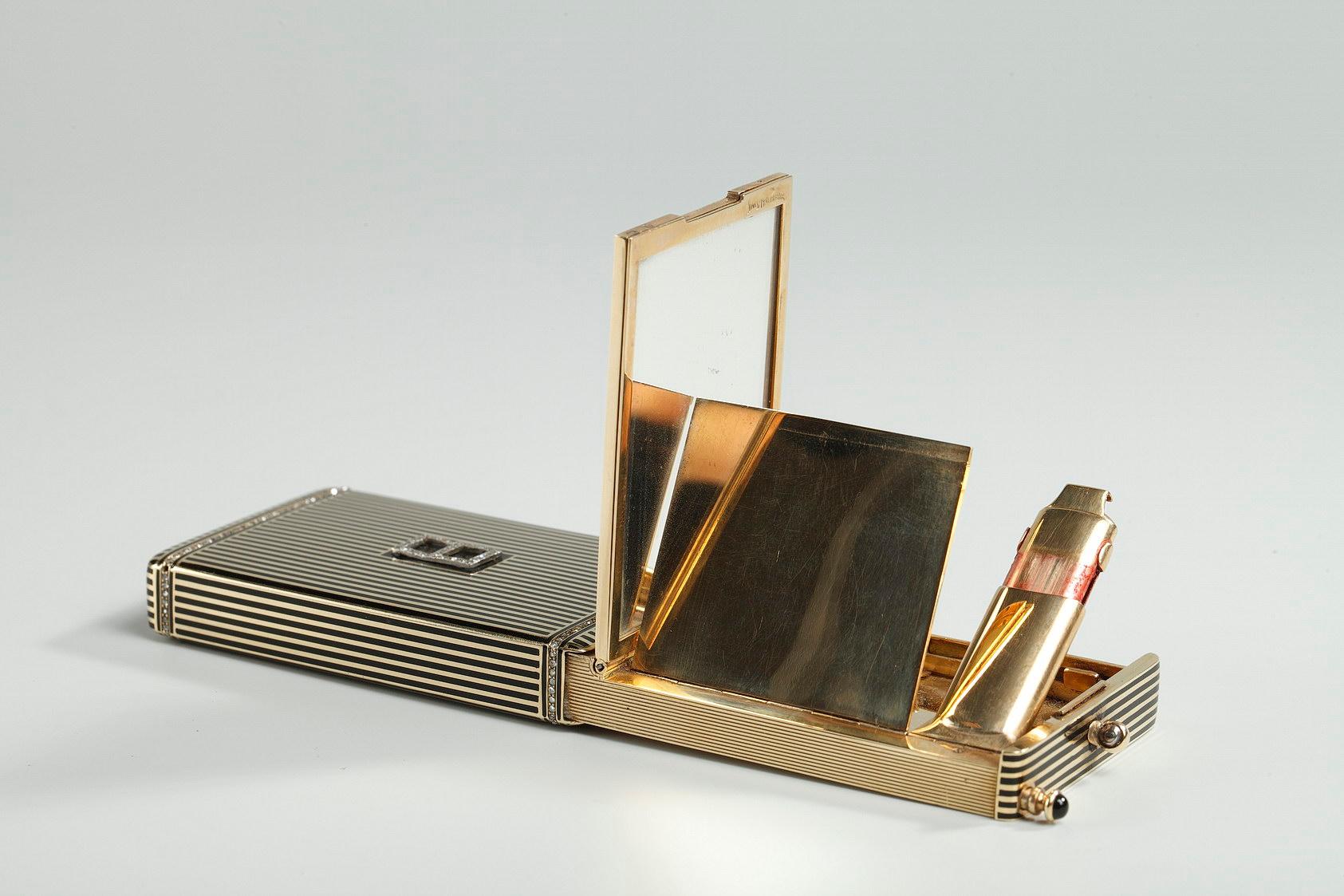 Minaudière Art Déco en or et émail, 1920-1930 3