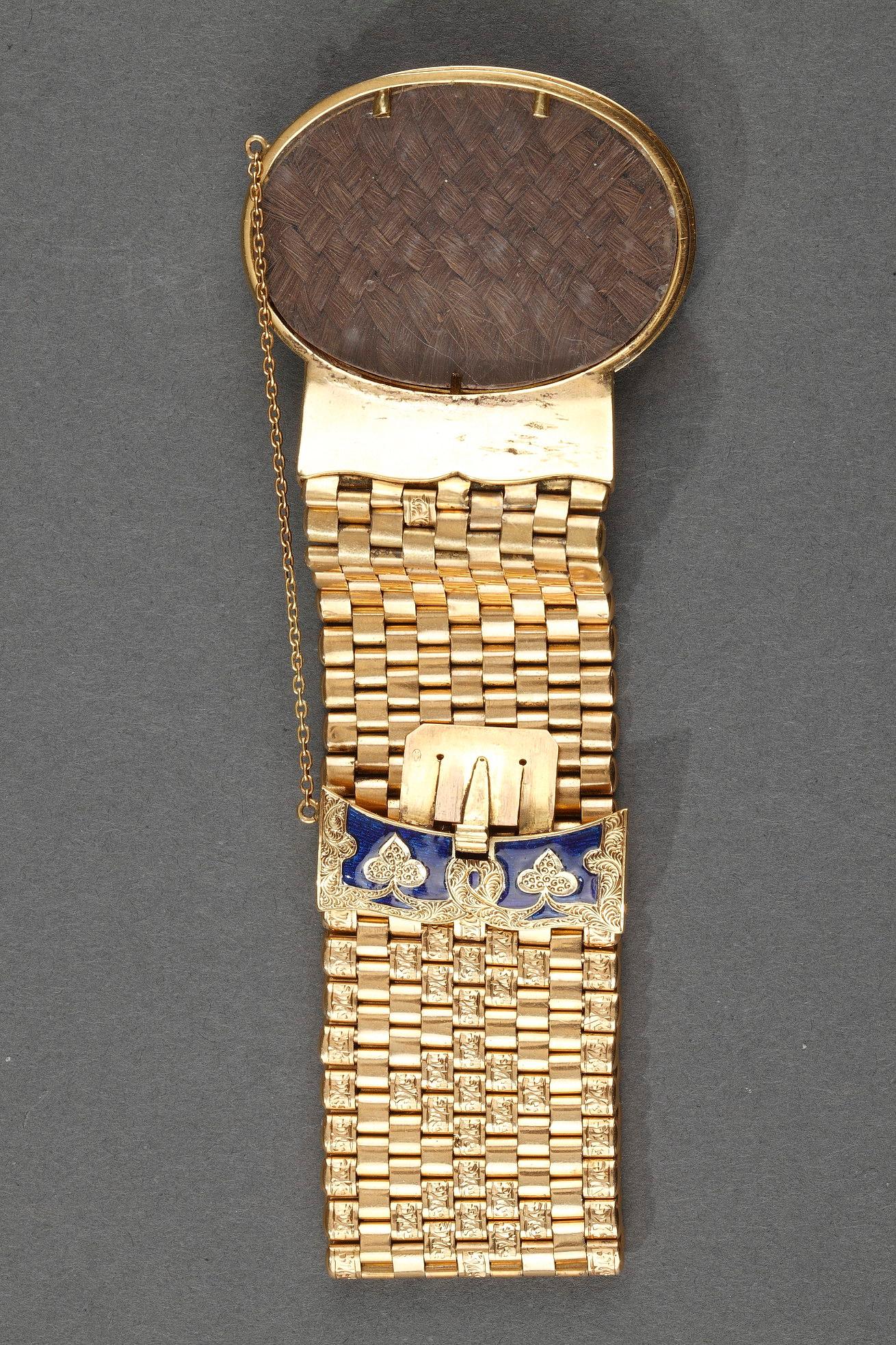 Gold and Enamel Miniature Bracelet, Bost, 19th Century For Sale 10