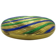 Gold and Enamel Pill Box