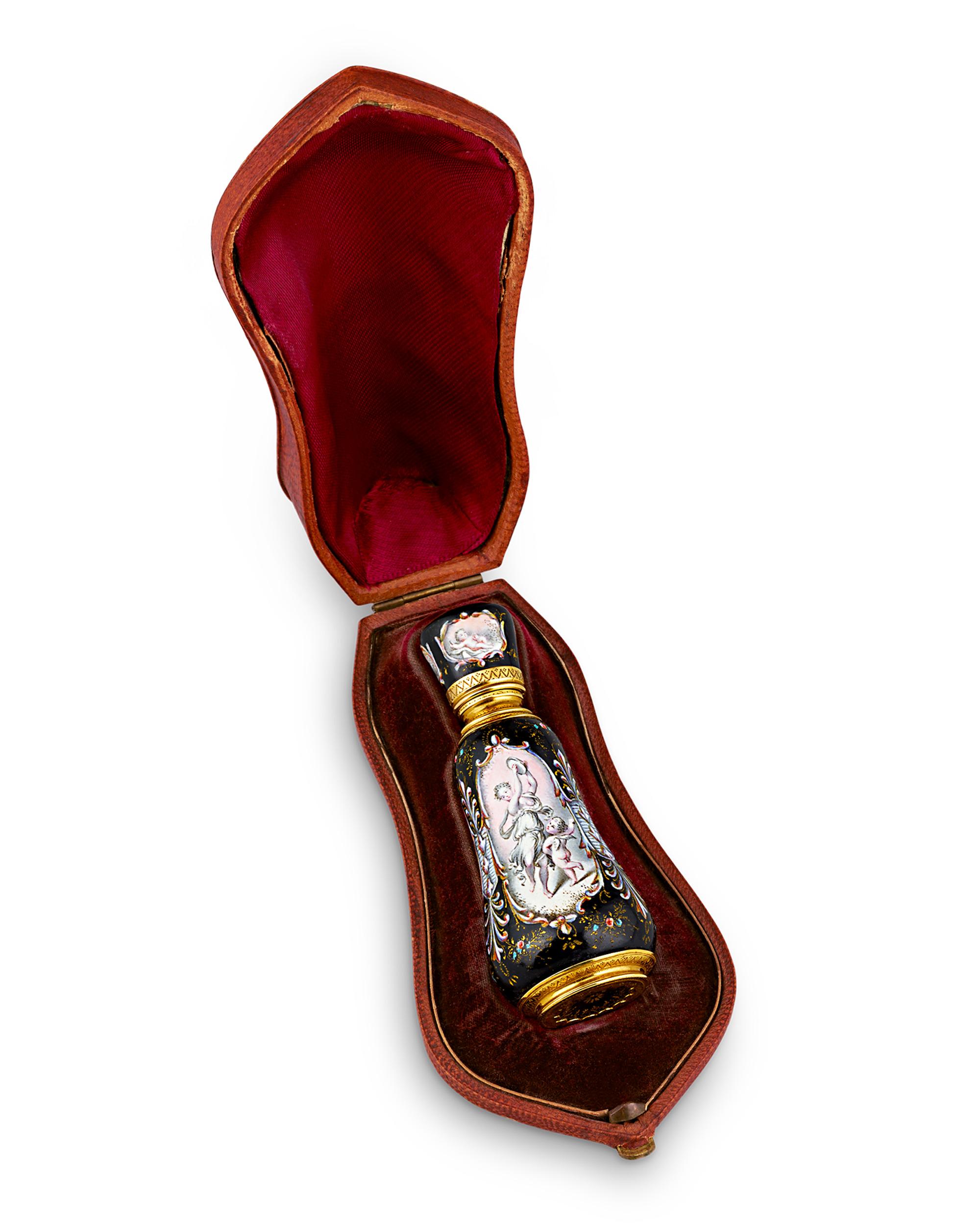 Gilt Gold and Enamel Scent Bottle