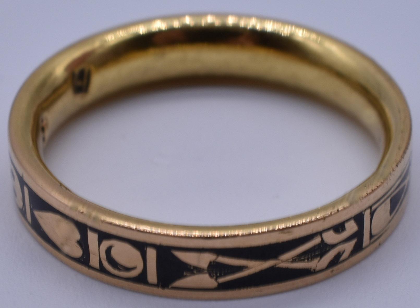 Jacobean Gold and Enamel Skeleton Ring