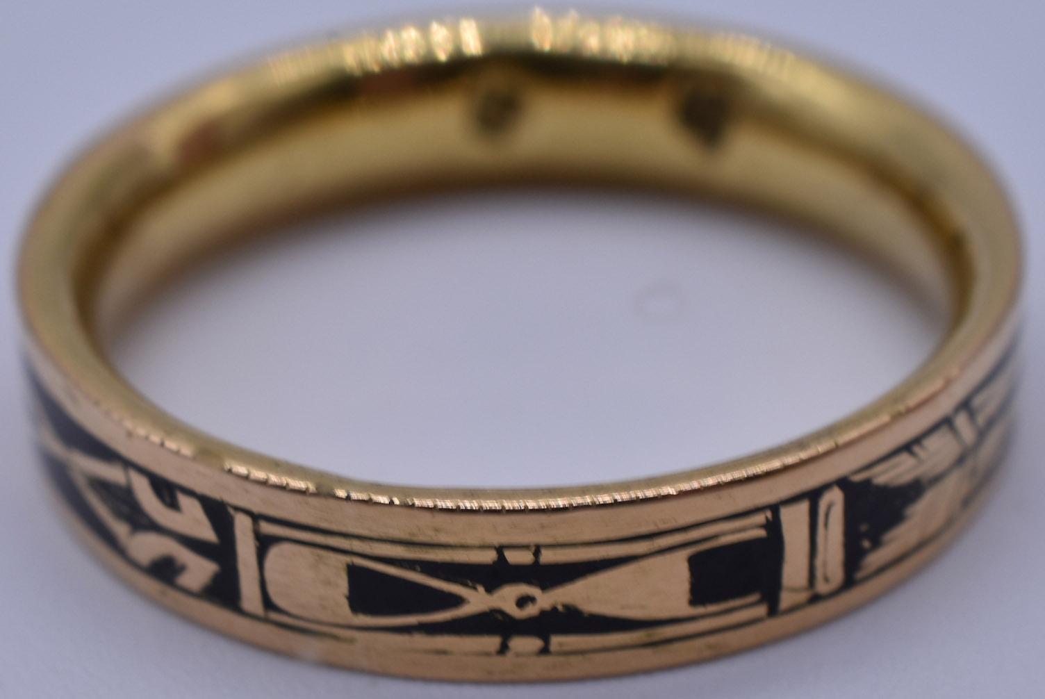 Women's or Men's Gold and Enamel Skeleton Ring