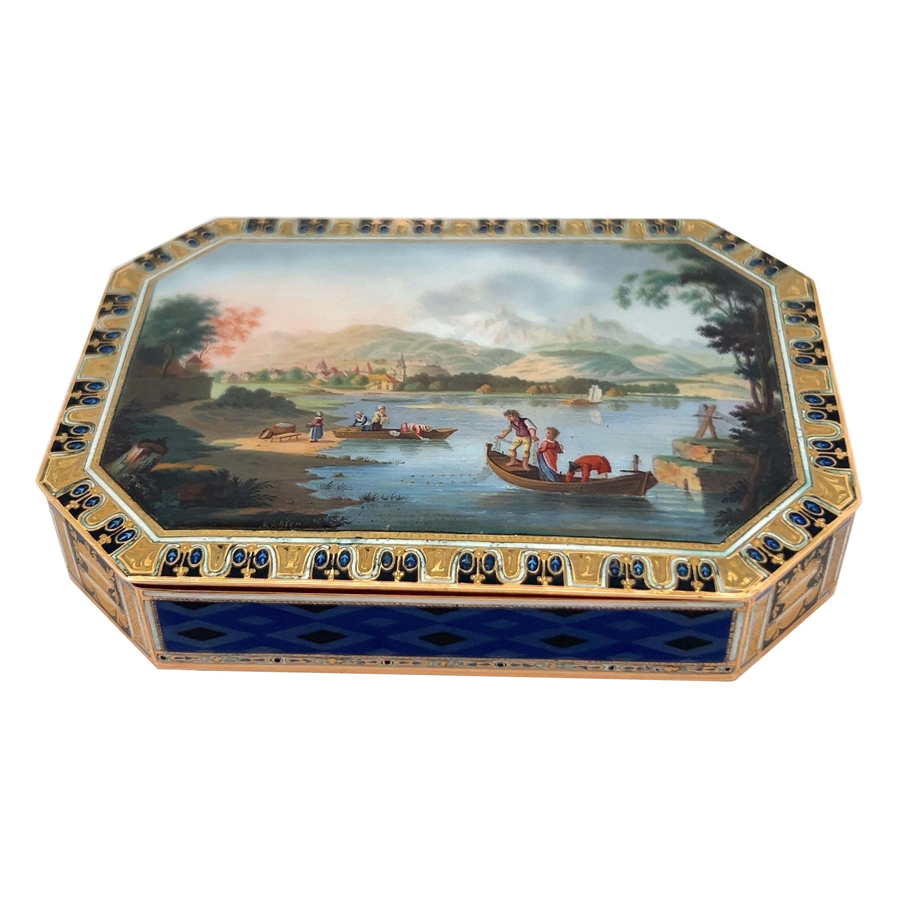 Gold and Enamel Snuff Box by Richter
