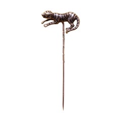 Gold and Enamel Tiger Stickpin