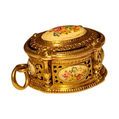 Gold and Enamel Vinaigrette Box Pendant Charm