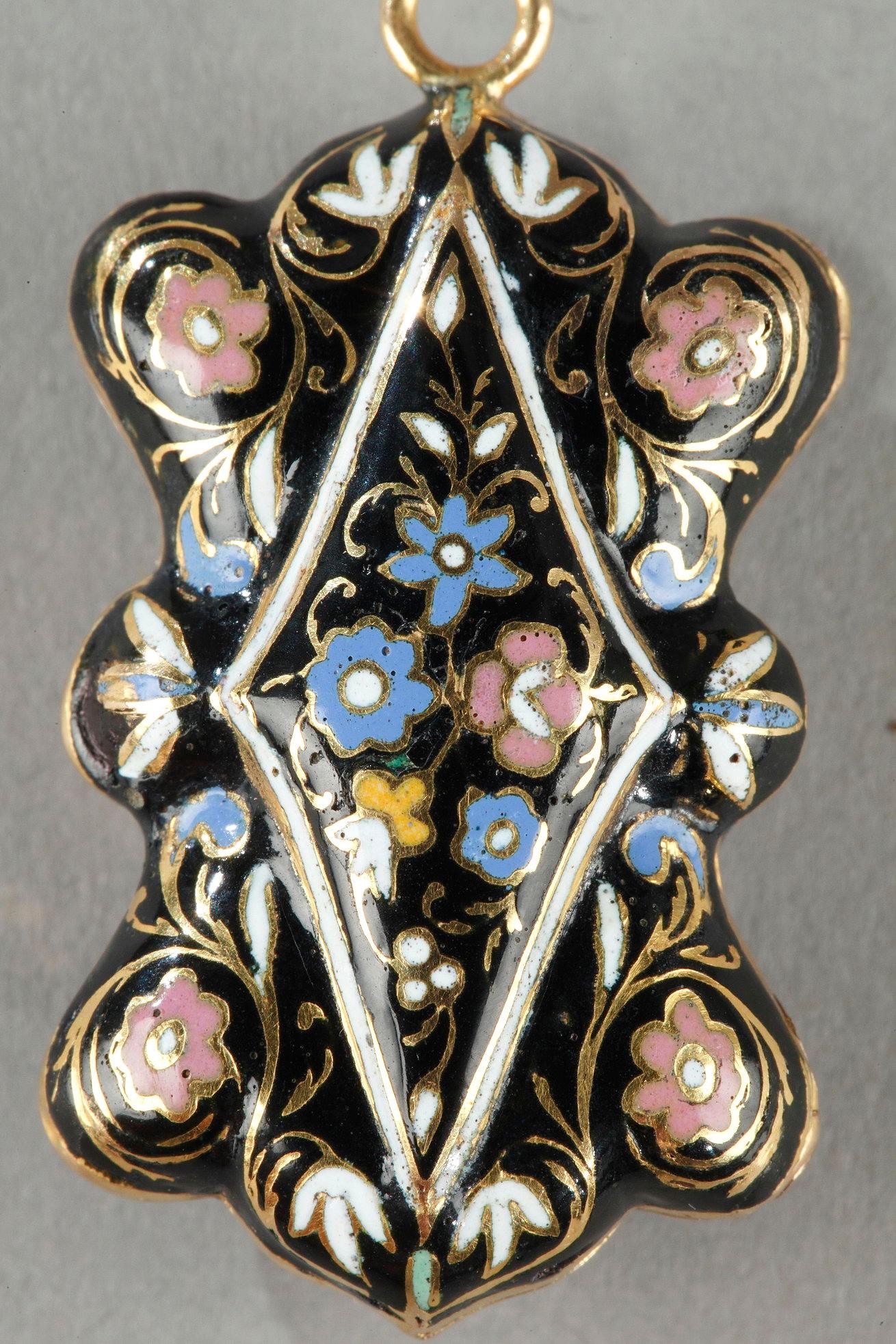 Gold and Enamel Vinaigrette, Mid-19th Century Work In Good Condition For Sale In Paris, FR