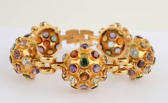 Gold and Gemstone Sputnik Bracelet
