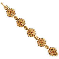 Gold and Gemstone Sputnik Bracelet