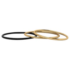 Gold and Genuine Python Skin Bangle Trio