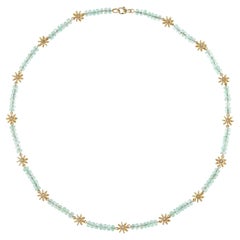 Gold and Green Beryl Necklace by Lucie Heskett-Brem