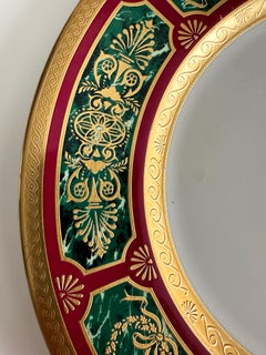 Gold and Green Ornamental Decorative Plate in Barocco Style by De Lamerie