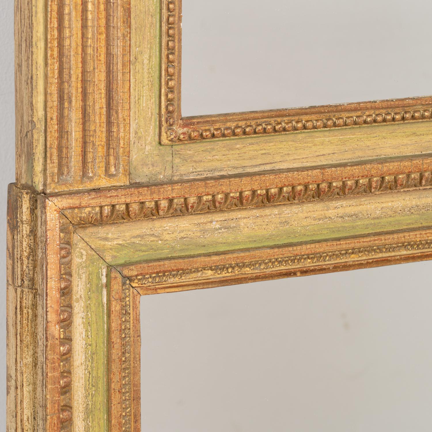 Gold and Green Painted Trumeau Mirror, Sweden circa 1820-40 For Sale 2